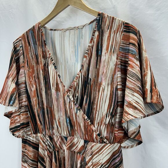 Soft Surroundings Small Cyra Dress Painted Stripe Asymmetrical Hem - Picture 2 of 10